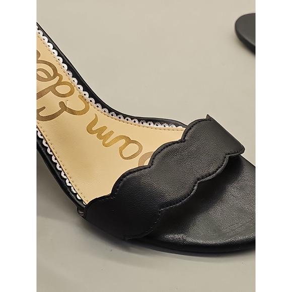 Sam Edelman Odila Block Heel Scalloped Sandals Black Suede US 6.5M - Picture 6 of 7